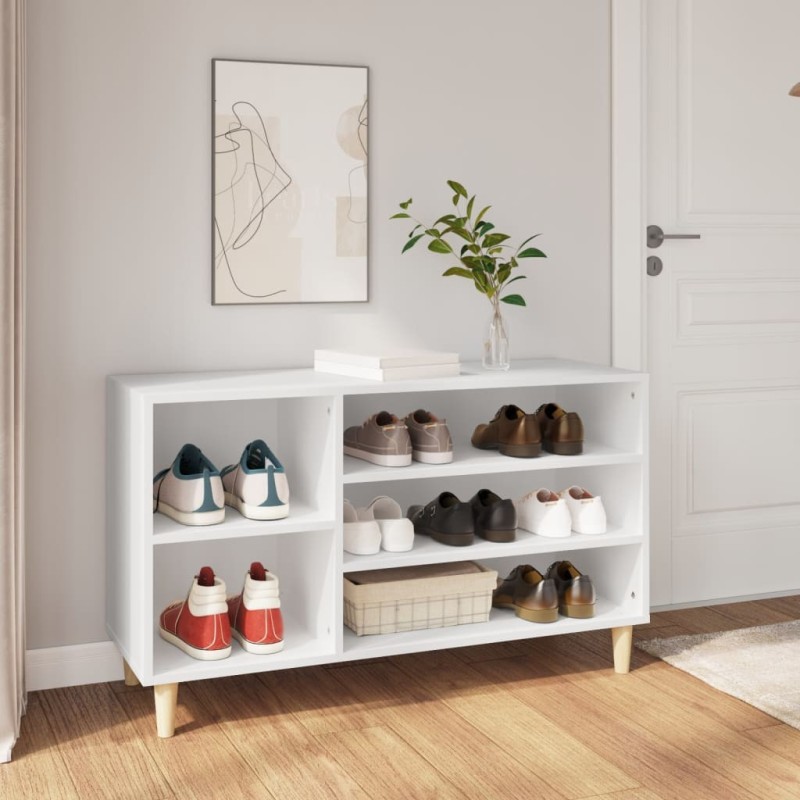 Armoire à chaussures Blanc 102x36x60 cm Bois d'ingénierie Armoire à chaussures Blanc 102x36x60 cm Bois d'ingénierie