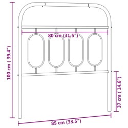 Tête de lit métal blanc 80 cm 