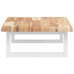 Étagère de vasque murale acier et bois massif d'acacia 
