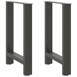 Pieds de table à manger Anthracite 2 pièces 50 x (72-73) cm Acier 