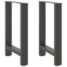 Pieds de table à manger Anthracite 2 pièces 50 x (72-73) cm Acier 