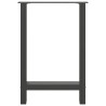 Pieds de table à manger Anthracite 2 pièces 50 x (72-73) cm Acier 
