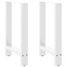 Pieds de table à manger Blanc 2 pièces 50 x (72-73) cm Acier 