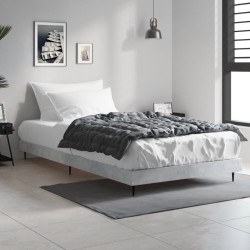 Cadre de lit sans matelas gris béton 90x190 cm 
