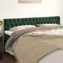 Têtes de lit 2 pcs Vert foncé 90x7x78/88 cm Velours 