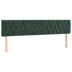Têtes de lit 2 pcs Vert foncé 90x7x78/88 cm Velours 