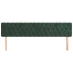 Têtes de lit 2 pcs Vert foncé 90x7x78/88 cm Velours 