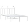 Cadre de lit métal sans matelas et tête de lit blanc 120x190 cm 