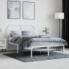 Cadre de lit métal sans matelas et tête de lit blanc 120x190 cm 