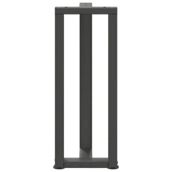 Pieds de table console en T, 2 pièces, anthracite, 25 x 28 x (72-73) cm, acier 