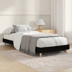 Cadre de lit sans matelas noir 75x190 cm bois ingénierie 