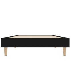 Cadre de lit sans matelas noir 75x190 cm bois ingénierie 