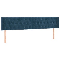 Têtes de lit 2 pcs Bleu foncé 90x7x78/88 cm Velours 