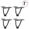 Pieds en épingle à cheveux pour table basse 4 pièces Anthracite 10 cm Acier massif 