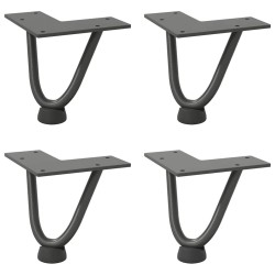 Pieds en épingle à cheveux pour table basse 4 pièces Anthracite 10 cm Acier massif 