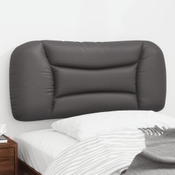 Coussin de tête de lit gris 80 cm similicuir  