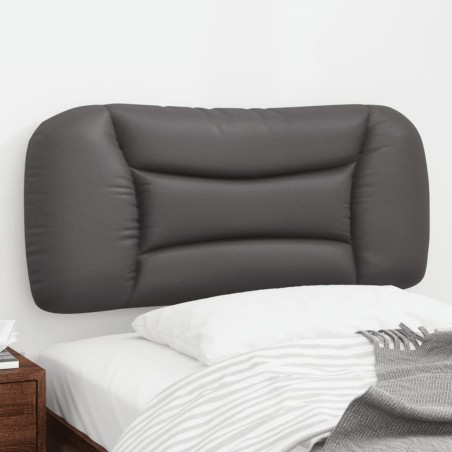 Coussin de tête de lit gris 80 cm similicuir  