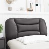Coussin de tête de lit gris 80 cm similicuir  