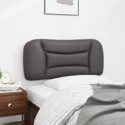 Coussin de tête de lit gris 80 cm similicuir  