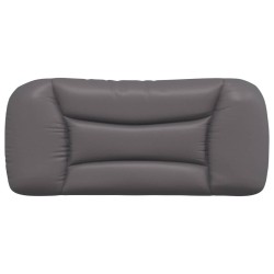 Coussin de tête de lit gris 80 cm similicuir  