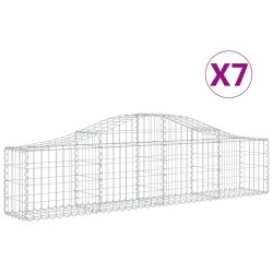 Paniers à gabions arqués 7 pcs 200x30x40/60 cm Fer galvanisé 