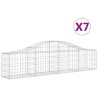 Paniers à gabions arqués 7 pcs 200x30x40/60 cm Fer galvanisé 
