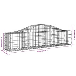 Paniers à gabions arqués 7 pcs 200x30x40/60 cm Fer galvanisé 