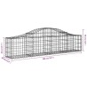 Paniers à gabions arqués 7 pcs 200x30x40/60 cm Fer galvanisé 