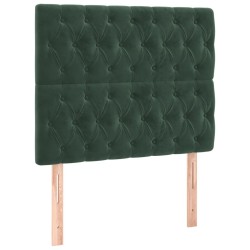 Têtes de lit 2 pcs Vert foncé 90x7x78/88 cm Velours 