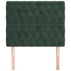 Têtes de lit 2 pcs Vert foncé 90x7x78/88 cm Velours 