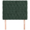 Têtes de lit 2 pcs Vert foncé 90x7x78/88 cm Velours 
