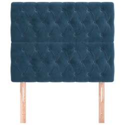 Têtes de lit 2 pcs Bleu foncé 90x7x78/88 cm Velours 