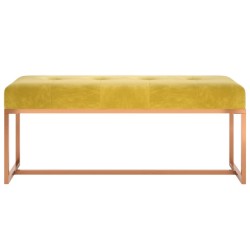 Banc Jaune moutarde 110x36x45 cm Velours 