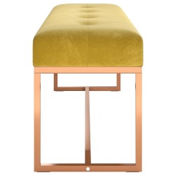 Banc Jaune moutarde 110x36x45 cm Velours 