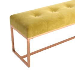Banc Jaune moutarde 110x36x45 cm Velours 