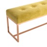 Banc Jaune moutarde 110x36x45 cm Velours 