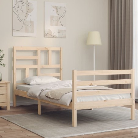 Cadre de lit sans matelas bois massif 