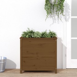 Jardinière marron miel 82,5x40x78 cm bois massif de pin 