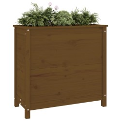 Jardinière marron miel 82,5x40x78 cm bois massif de pin 