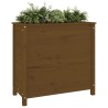 Jardinière marron miel 82,5x40x78 cm bois massif de pin 