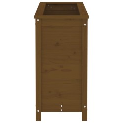 Jardinière marron miel 82,5x40x78 cm bois massif de pin 