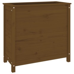 Jardinière marron miel 82,5x40x78 cm bois massif de pin 