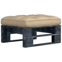 Pouf palette de jardin noir bois de pin imprégné 