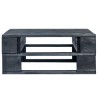 Pouf palette de jardin noir bois de pin imprégné 