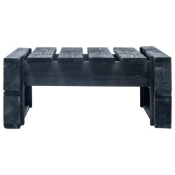 Pouf palette de jardin noir bois de pin imprégné 