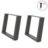 Pieds de table basse en U 2 pièces Anthracite 60 x (42-43) cm Acier 