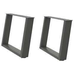 Pieds de table basse en U 2 pièces Anthracite 60 x (42-43) cm Acier 