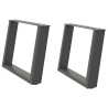 Pieds de table basse en U 2 pièces Anthracite 60 x (42-43) cm Acier 