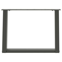 Pieds de table basse en U 2 pièces Anthracite 60 x (42-43) cm Acier 