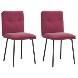Chaises à manger lot de 2 Rouge bordeaux Velours 